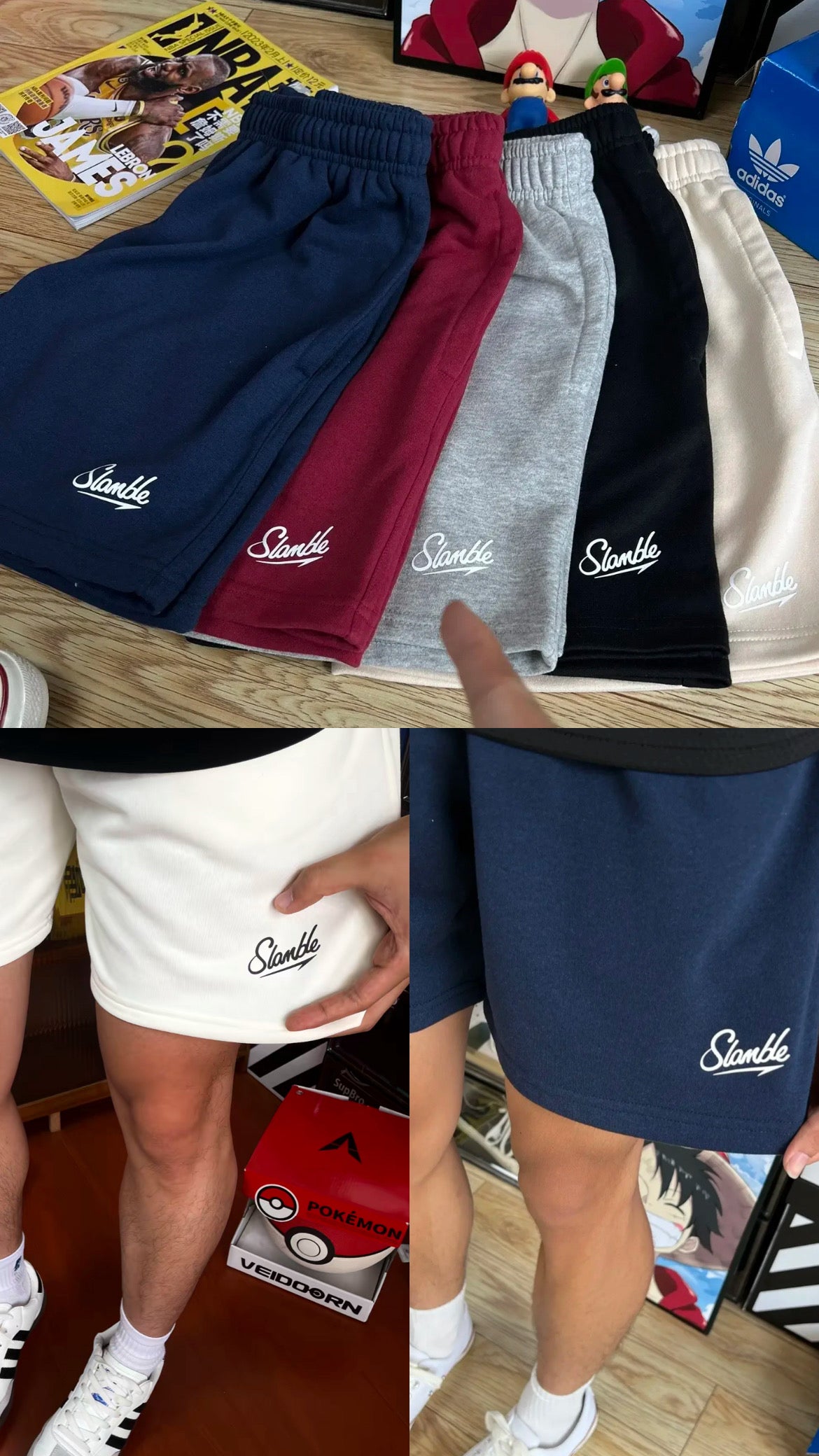 Slamble cotton Shorts/ Seluar / 潮牌短裤 / 短裤男 / Basketball shorts / 美式短裤