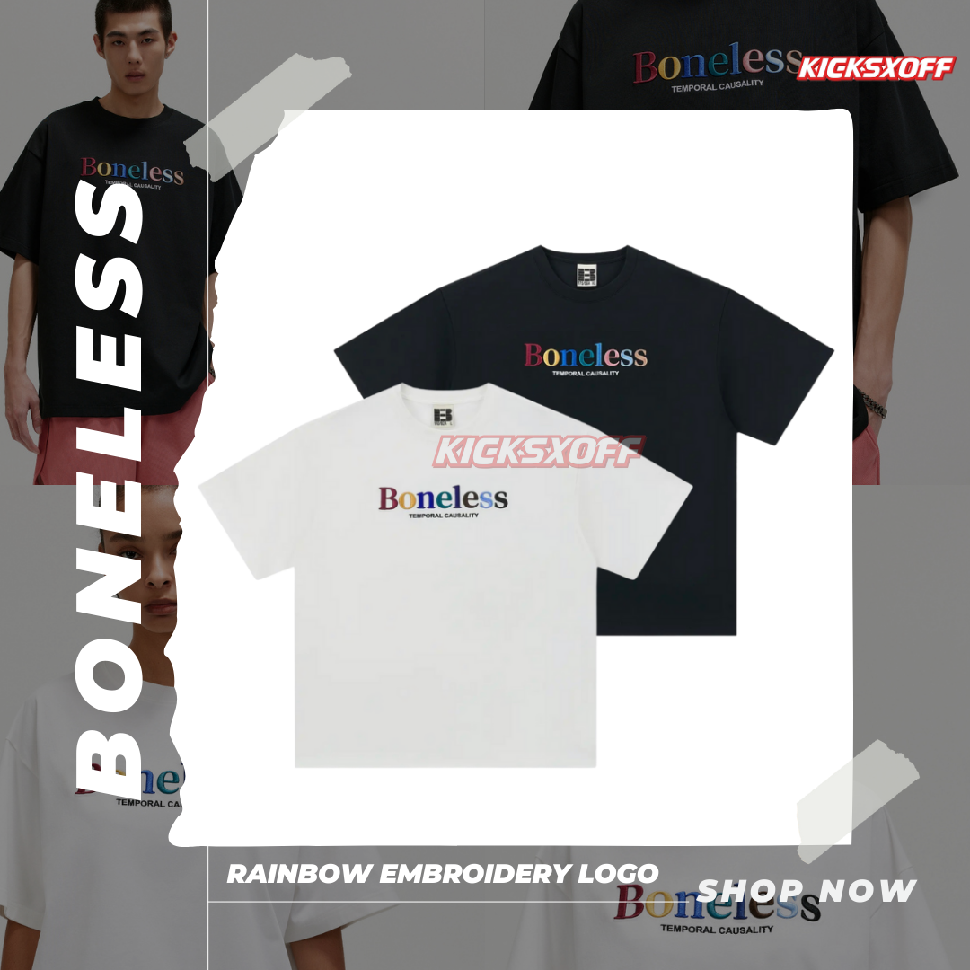 Boneless Rainbow Embroidery Oversized Tee