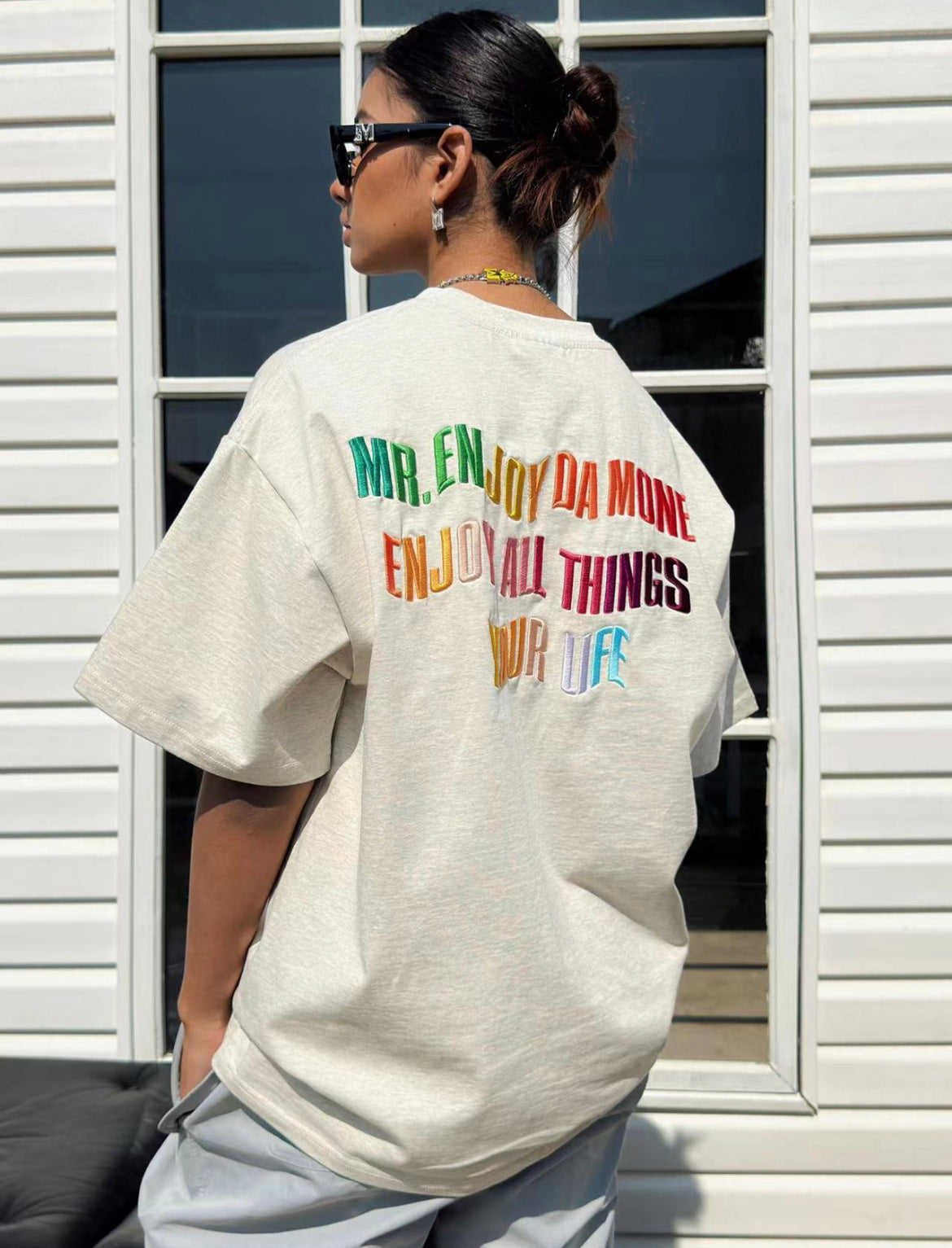 MEDM Rainbow Embroidery Tee
