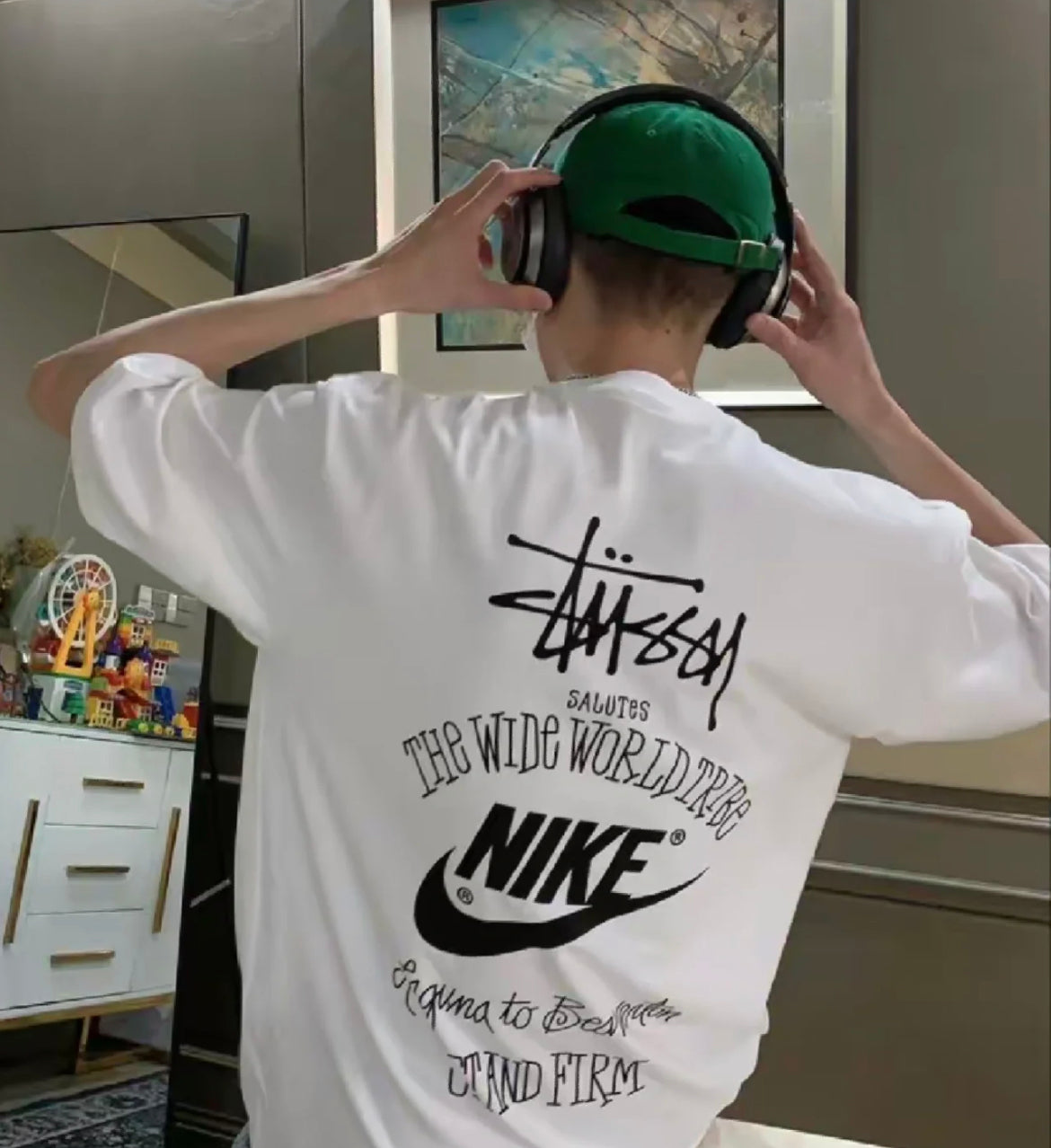 Nike x Stüssy The Wide World Tribe Tee White