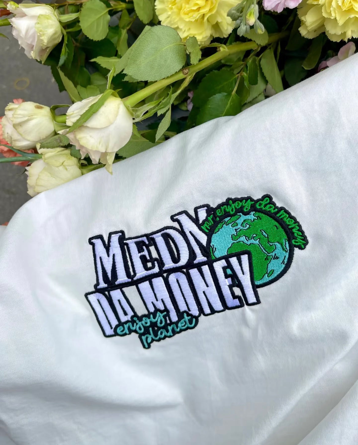 MEDM Embroidery Small World Oversized Tee Hype/Fashion/Streetwear/Couple/Unisex T-Shirt