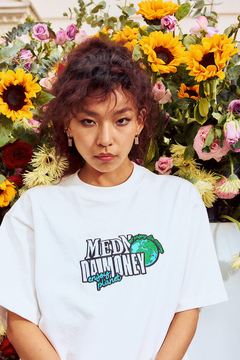 MEDM Embroidery Small World Oversized Tee Hype/Fashion/Streetwear/Couple/Unisex T-Shirt