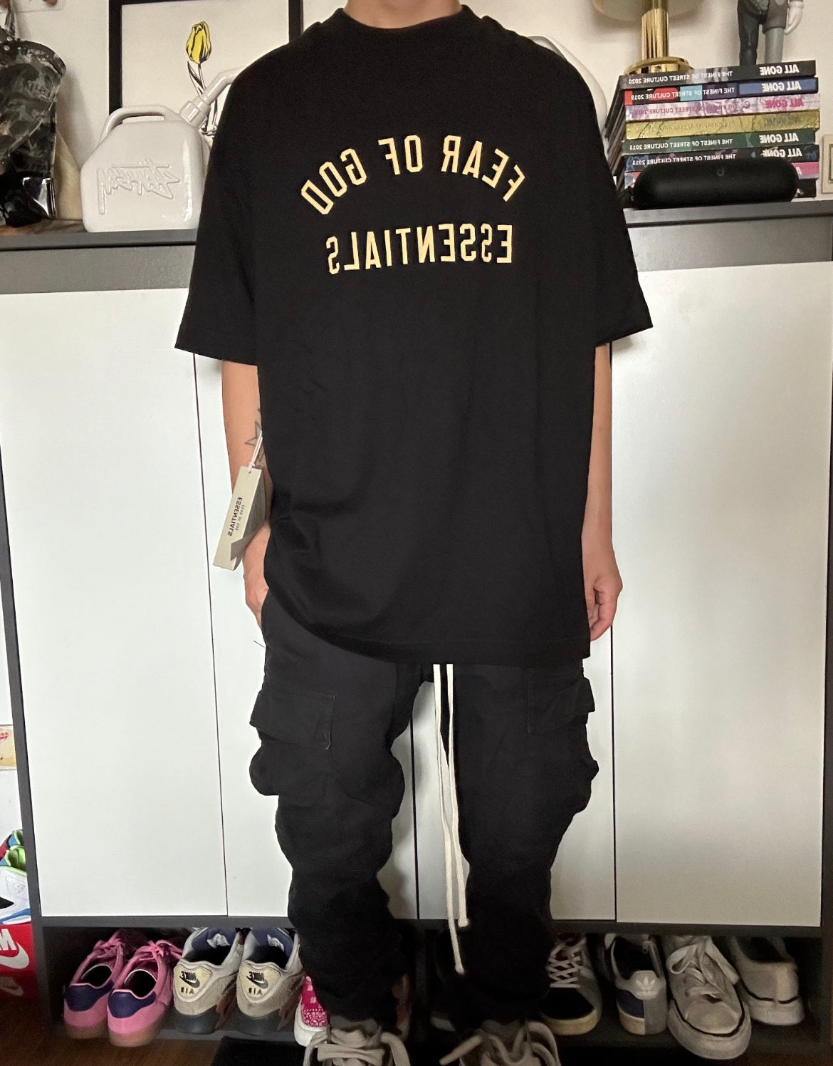 Essentials bonded logo jersey crewneck shirt