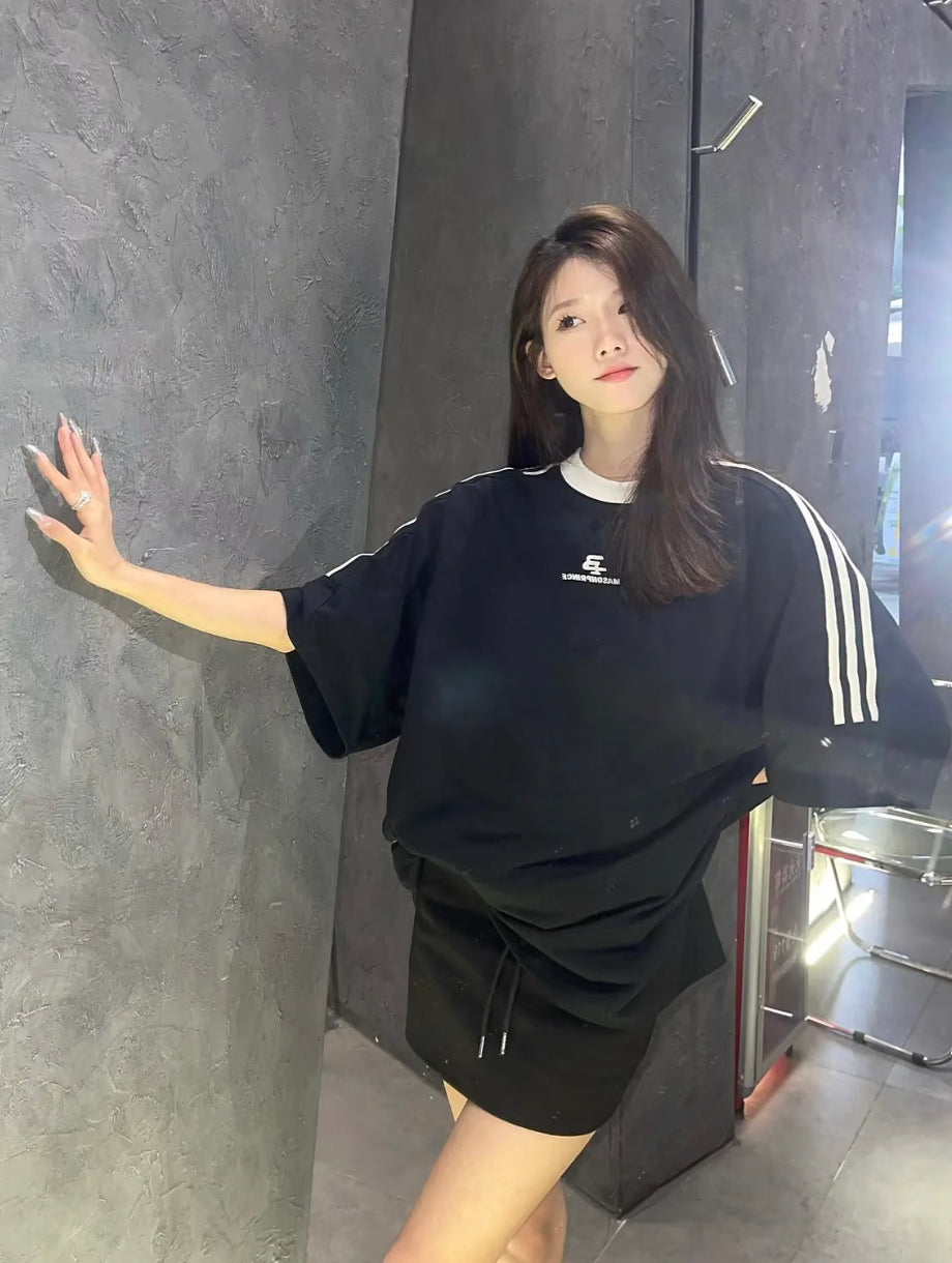 Masonprince 3 Stripes Logo Oversized Tee