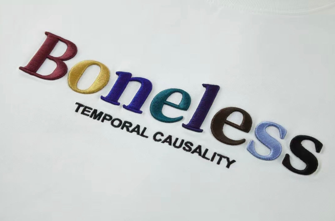 Boneless Rainbow Embroidery Oversized Tee