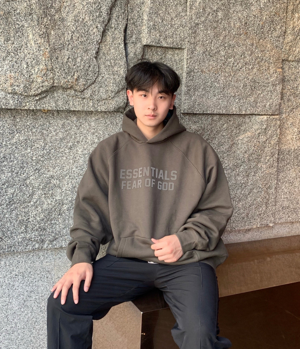 Essentials SS23 Rubber Logo Hoodie