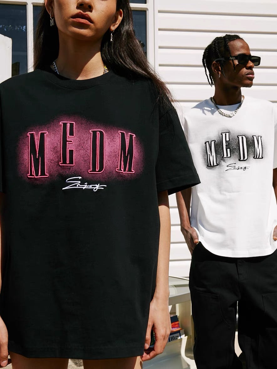 MEDM Neon Embroidery Tee