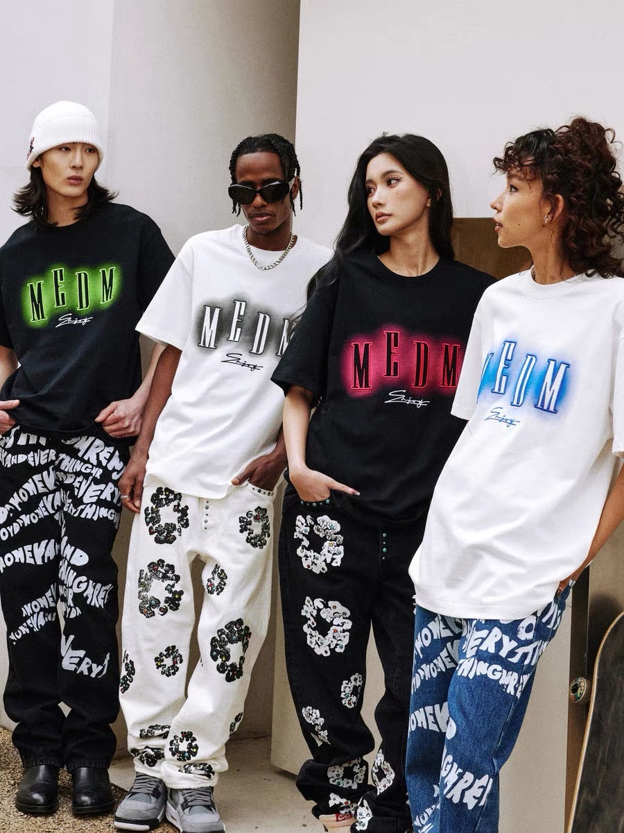 MEDM Neon Embroidery Tee