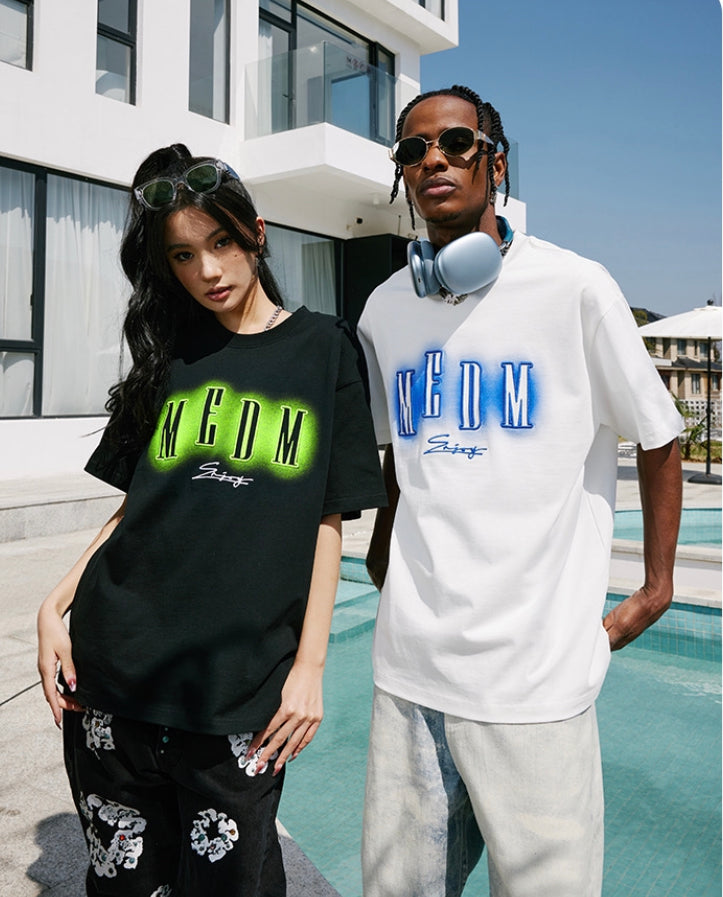 MEDM Neon Embroidery Tee