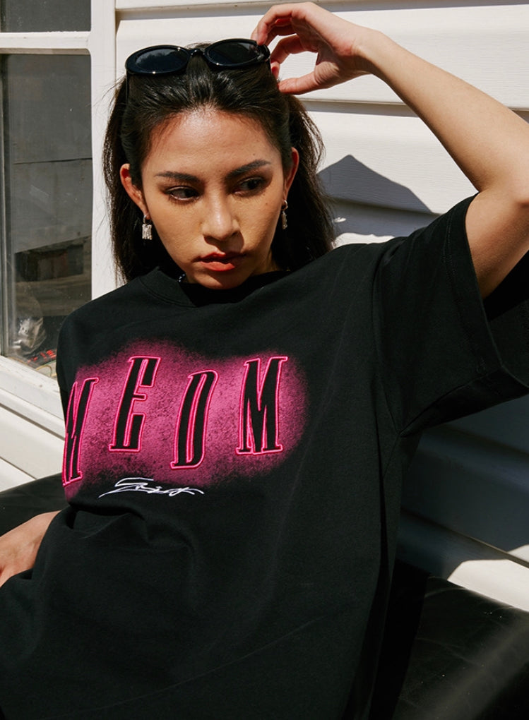 MEDM Neon Embroidery Tee