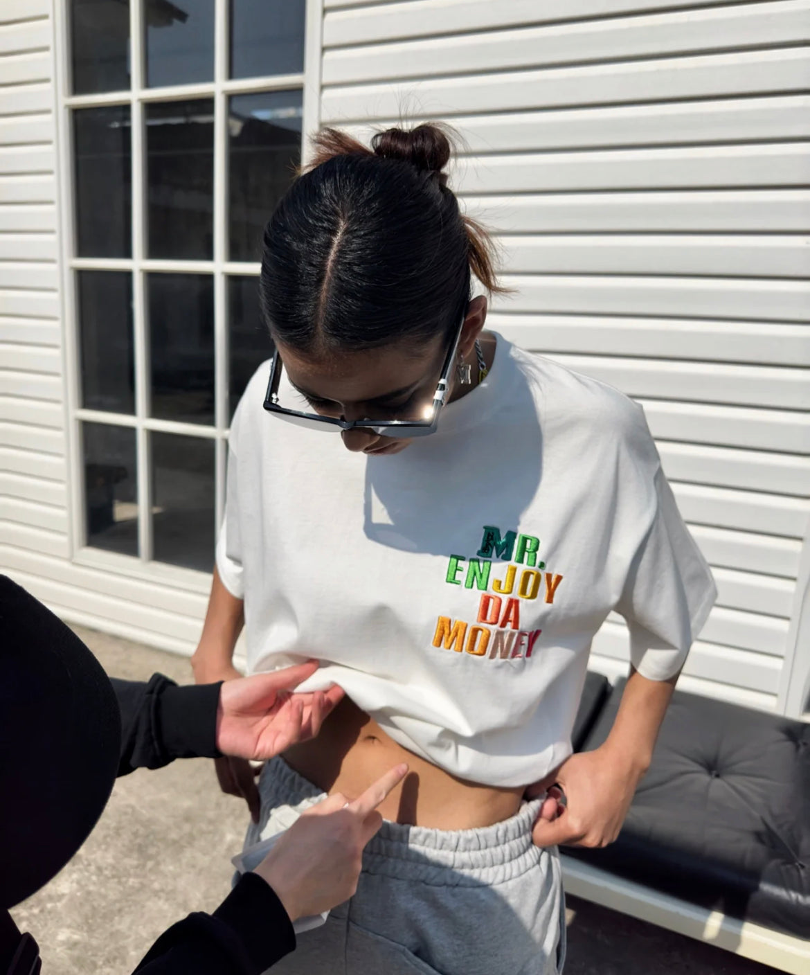 MEDM Rainbow Embroidery Tee