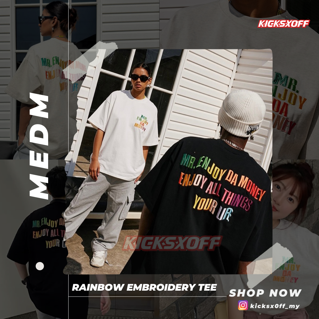 MEDM Rainbow Embroidery Tee