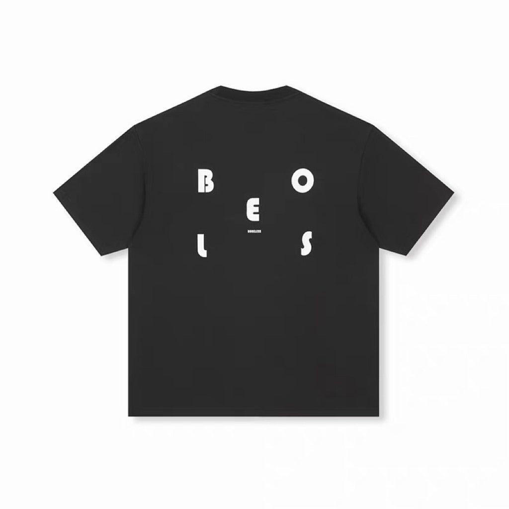 Boneless SS25 Mono Logo Oversized T-Shirt | Unisex Streetwear / Couple Tee | Baju Lelaki Perempuan | 情侣装宽松潮T