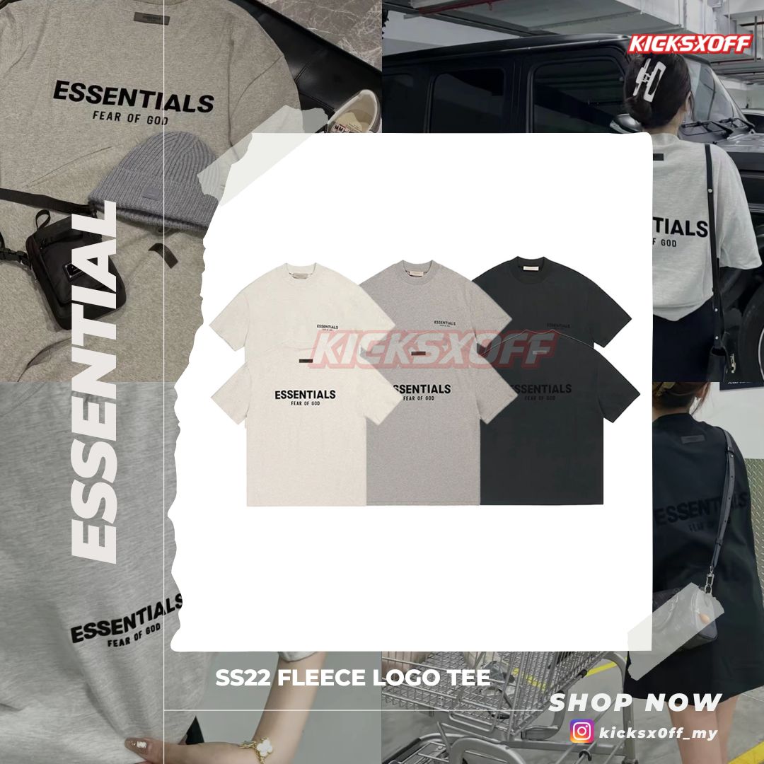Essentials SS22 Fleece Logo Oversized Tee front and back