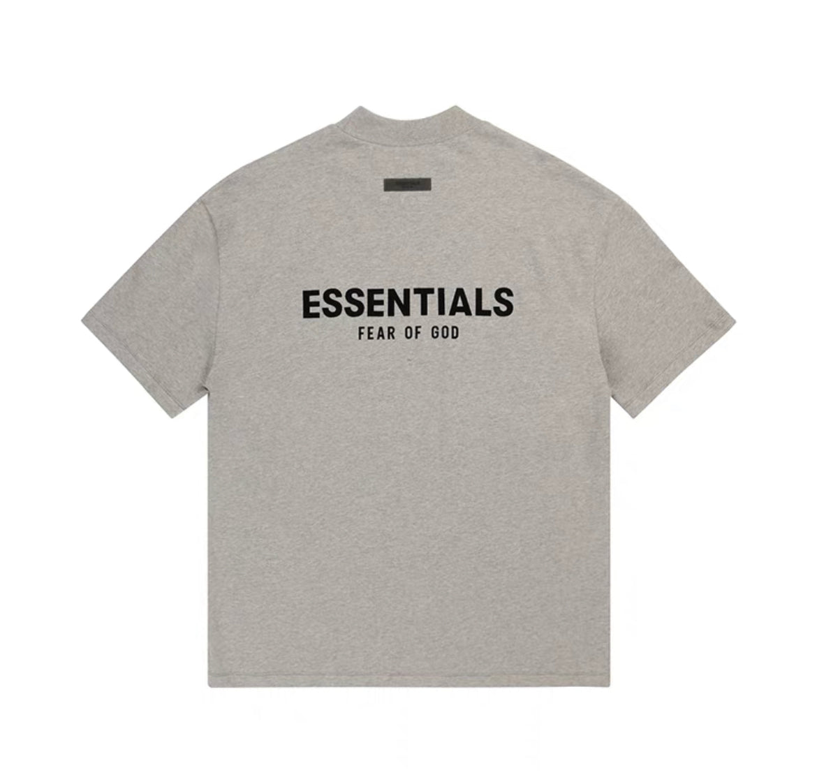 Essentials SS22 Fleece Logo Oversized Tee Grey colour essentials oversized streetwear shirt flat lay