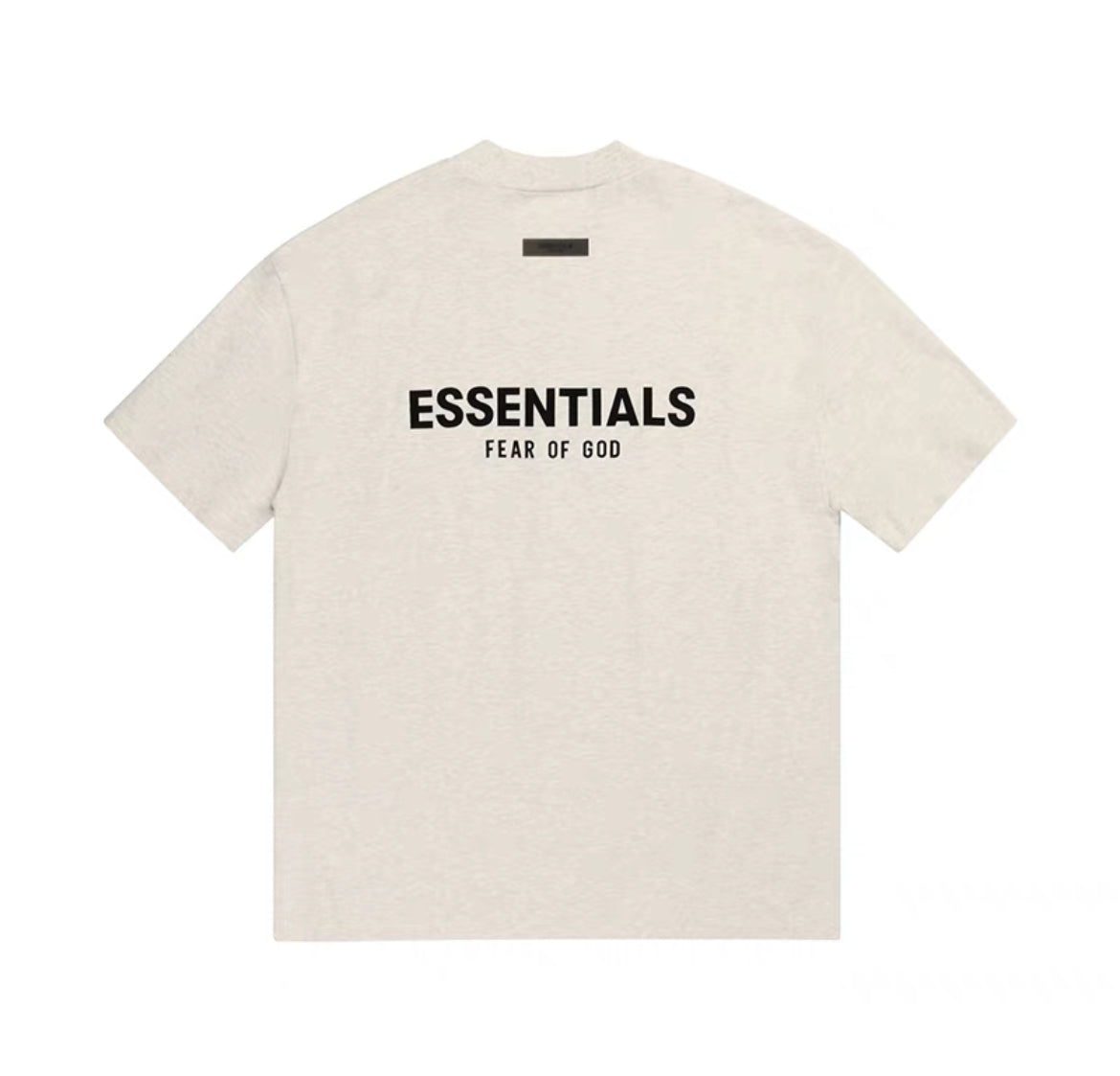Essentials SS22 Fleece Logo Oversized Tee White colour essentials oversized streetwear shirt flat lay