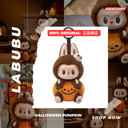 (Authentic & Ready Stock ) Pop Mart Labubu Halloween Sitting Pumpkin Vinyl plush Pendant 盲盒万圣节 南瓜盲盒