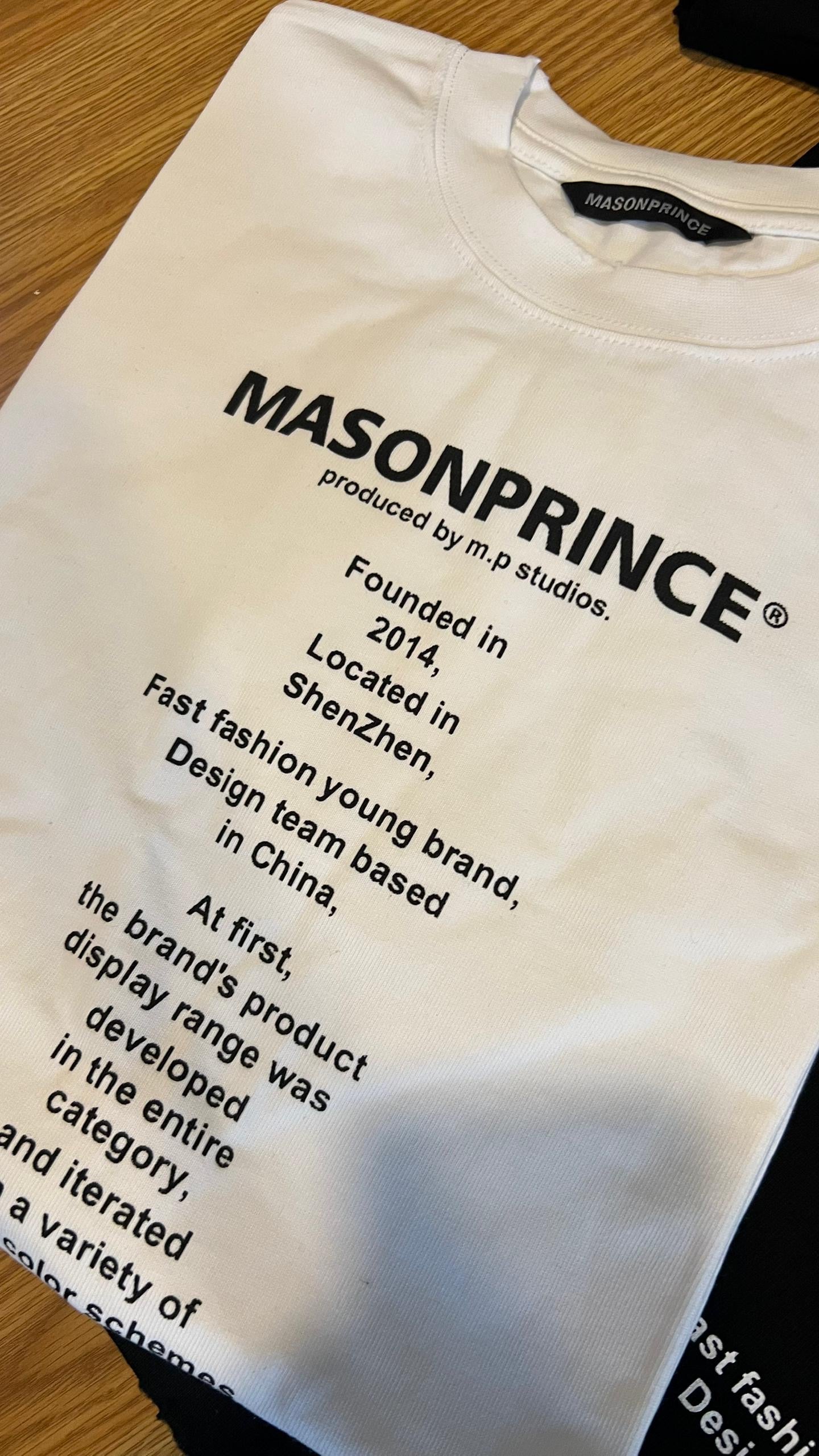 Masonprince Wording  Logo Oversized Tee Hype Fashion Streetwear Couple mason prince