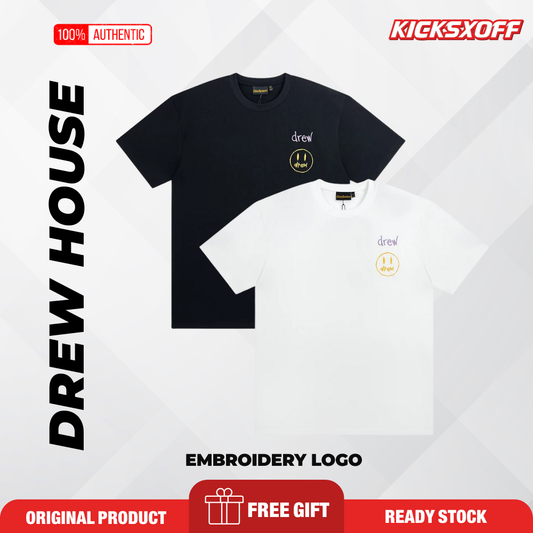 [ORI Clearance] DREWWWW House Embroidery Smiley face Tee Oversized Streetwear Hype Tee 潮牌短袖 潮牌 baju hype