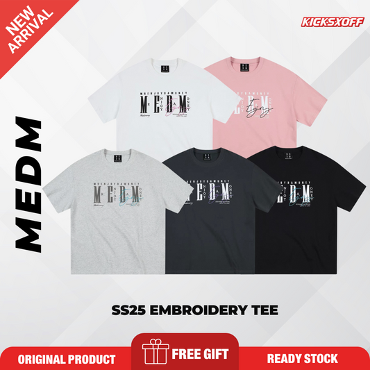 [READY STOCK] MEDM SS25 Oversized Embroidery Logo T-Shirt | Medm Streetwear Tee | Unisex Couple Fashion Top  | 潮牌短袖