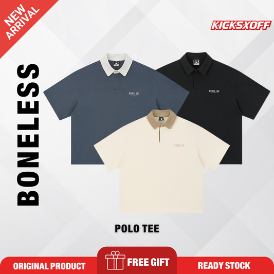 [READY STOCK] Boneless Polo Short Sleeve Tee Hype Fashion Streetwear Couple Unisex T-Shirt