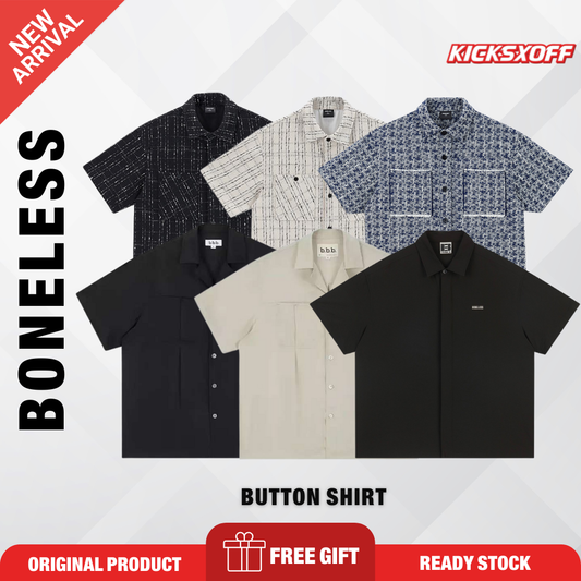 Boneless Button Shirt Men Women Oversized Short Sleeve Shirt Unisex Streetwear Fashion Malaysia