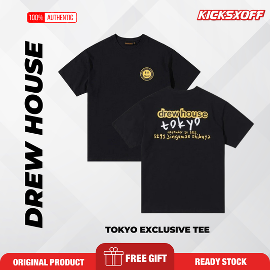 [ORI READY STOCK]DREWWWW House Tokyo Popup Smiley face Tee Oversized Streetwear Hype Tee 潮牌短袖 潮牌 baju hype