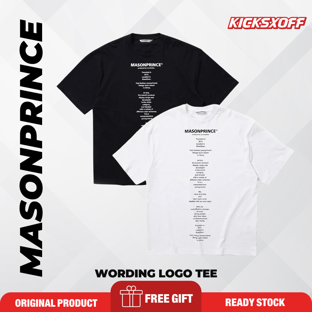 Masonprince Wording  Logo Oversized Tee Hype Fashion Streetwear Couple mason prince