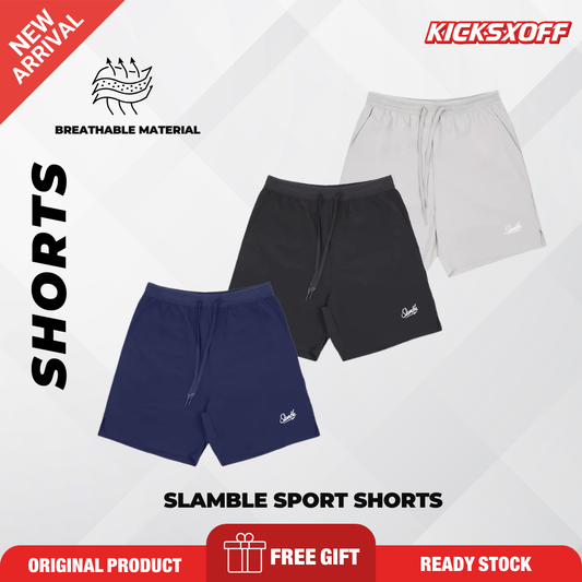 [Ready Stock] Slamble Sports Shorts Men Pickleball shorts Basketball Streetwear Casual Cotton Seluar Pendek 美式短裤 短裤