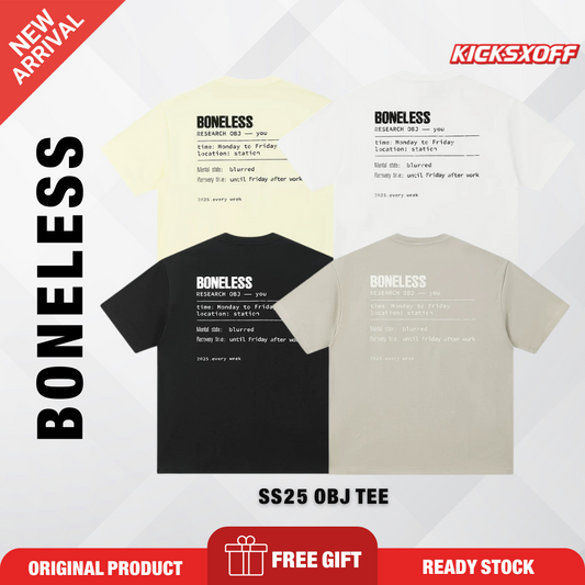 *NEW ARRIVAL* Boneless SS25 OBJ Logo Oversized Tee Hype/Fashion/Streetwear/Couple/Unisex T-Shirt