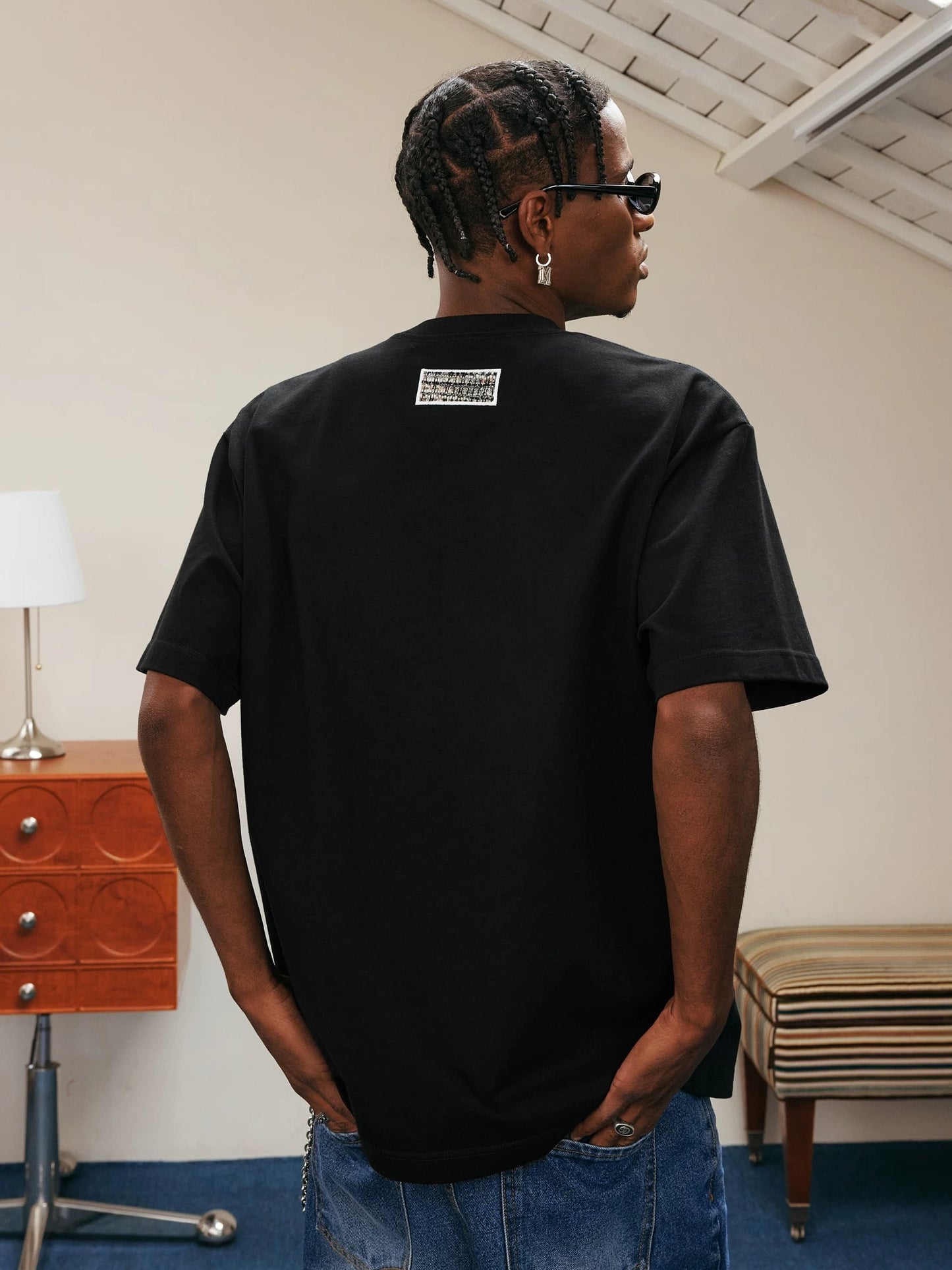 [READY STOCK] Medm SS25 Pearl Oversized Embroidery Logo T-Shirt | Medm Streetwear Tee | Unisex Couple Fashion Top  | 潮牌短袖 (Copy)