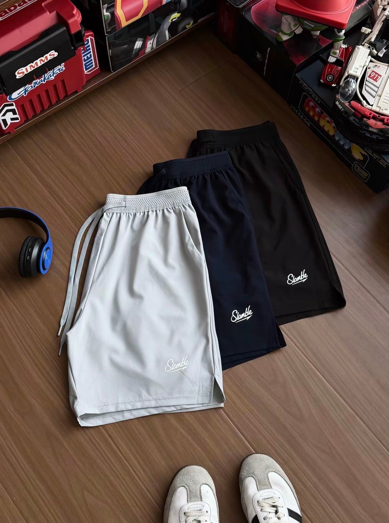 [Ready Stock] Slamble Sports Shorts Men Pickleball shorts Basketball Streetwear Casual Cotton Seluar Pendek 美式短裤 短裤