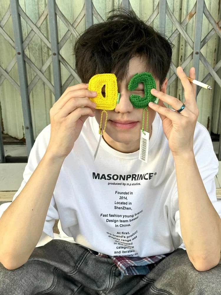 Masonprince Wording  Logo Oversized Tee Hype Fashion Streetwear Couple mason prince