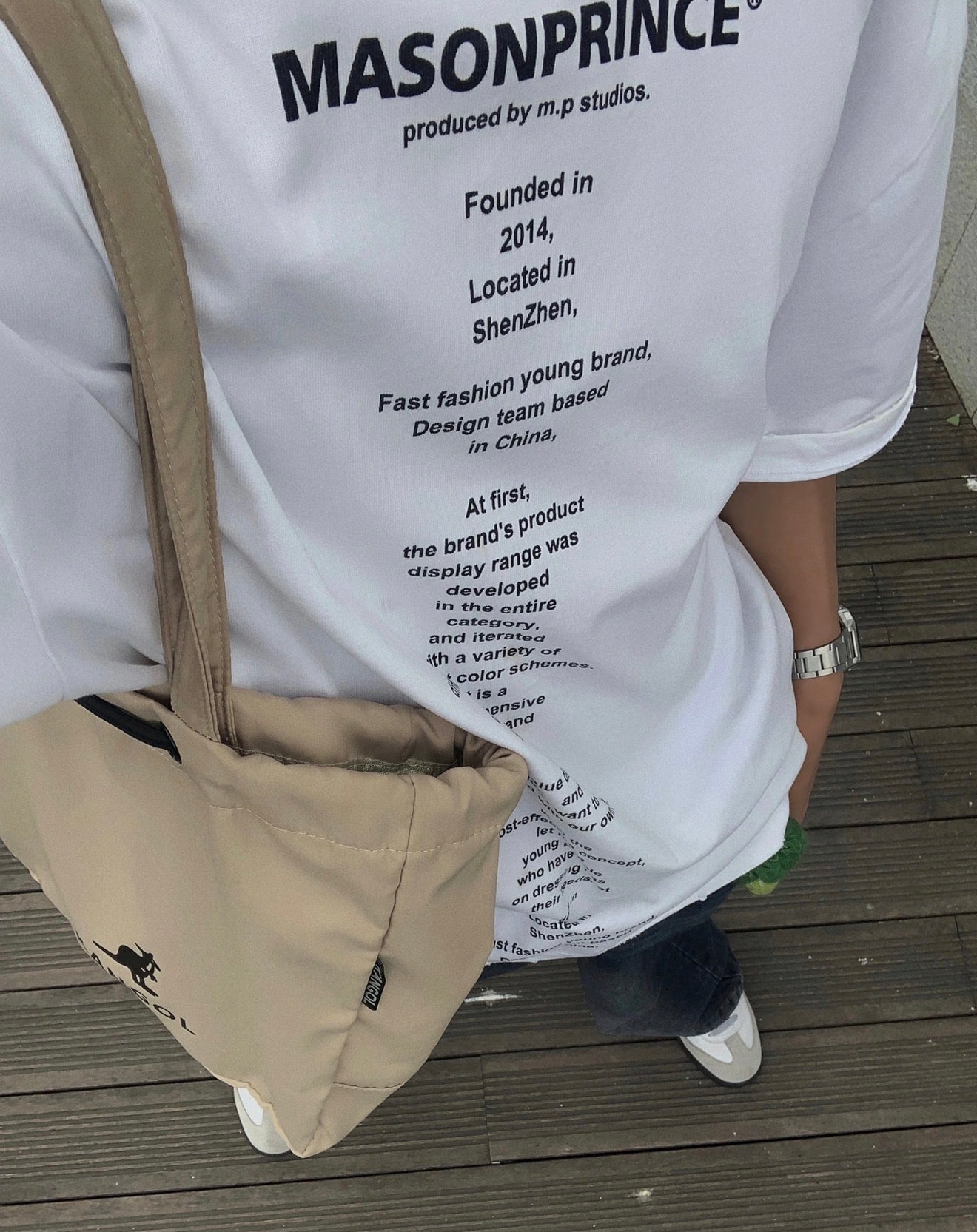 Masonprince Wording  Logo Oversized Tee Hype Fashion Streetwear Couple mason prince