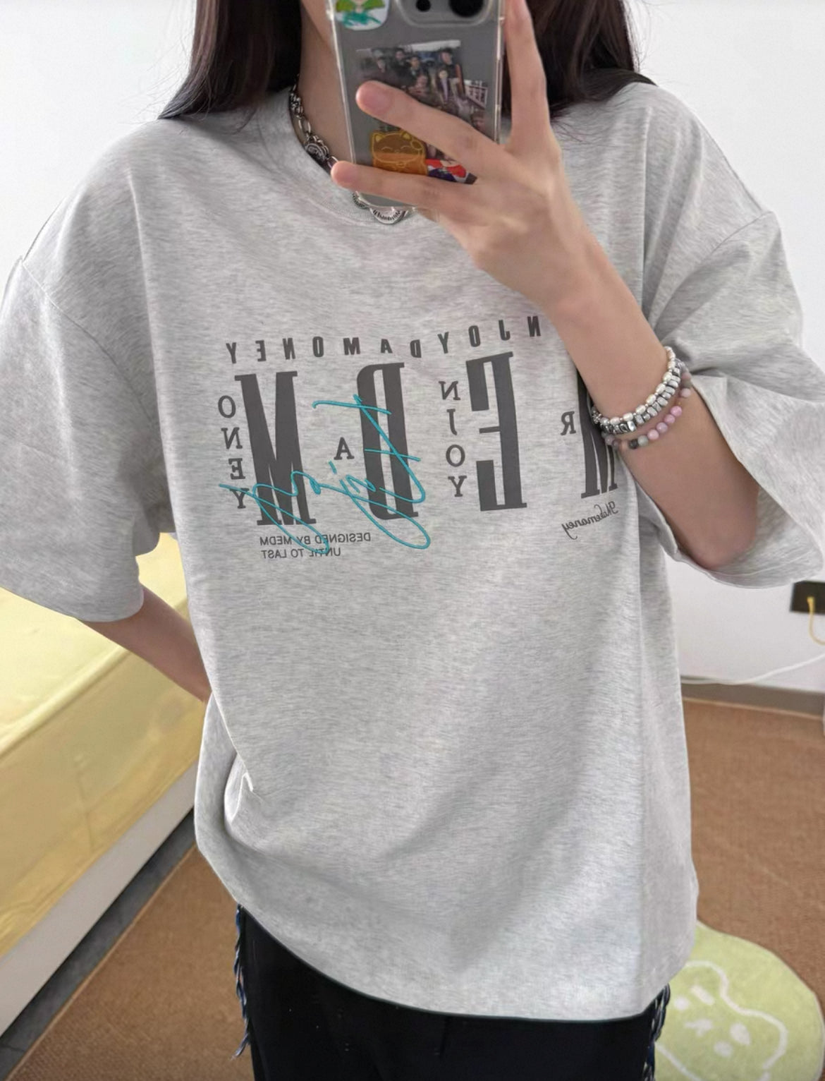 [READY STOCK] MEDM SS25 Oversized Embroidery Logo T-Shirt | Medm Streetwear Tee | Unisex Couple Fashion Top  | 潮牌短袖