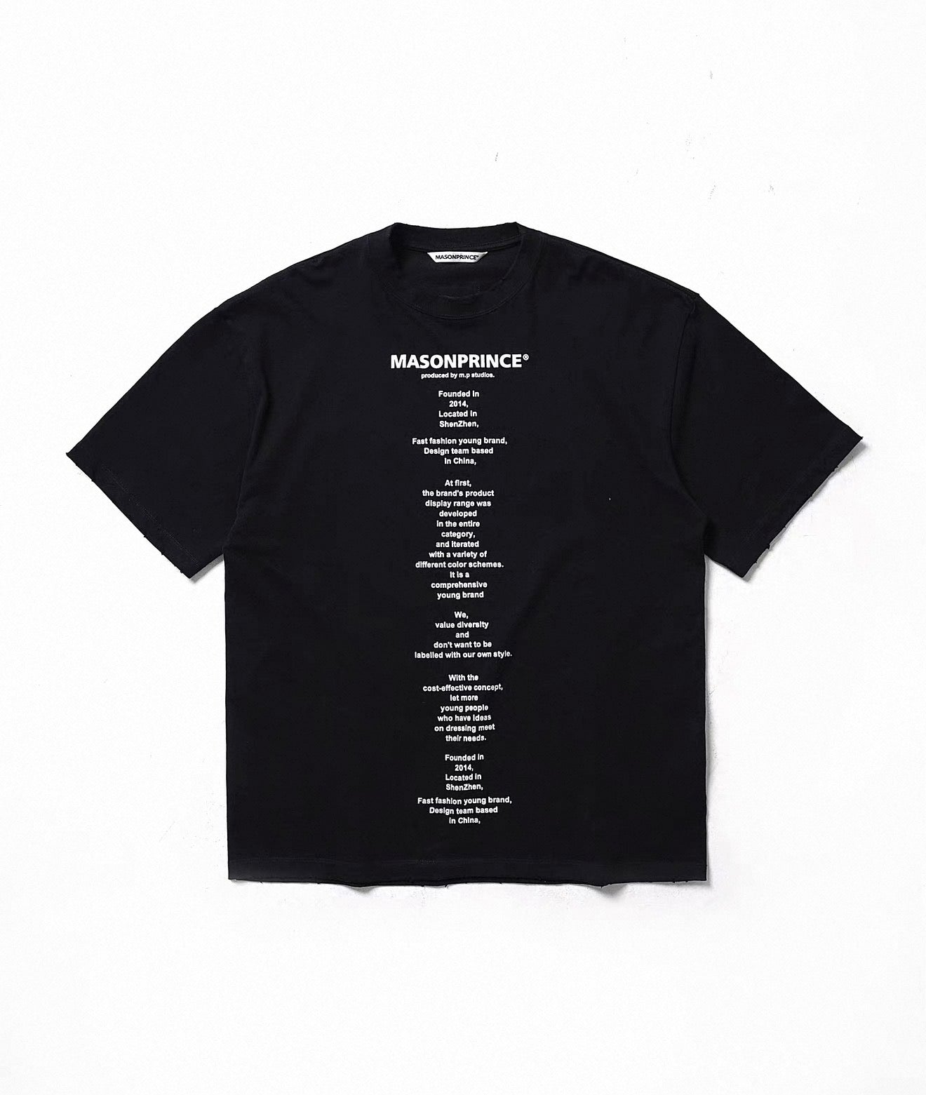 Masonprince Wording  Logo Oversized Tee Hype Fashion Streetwear Couple mason prince