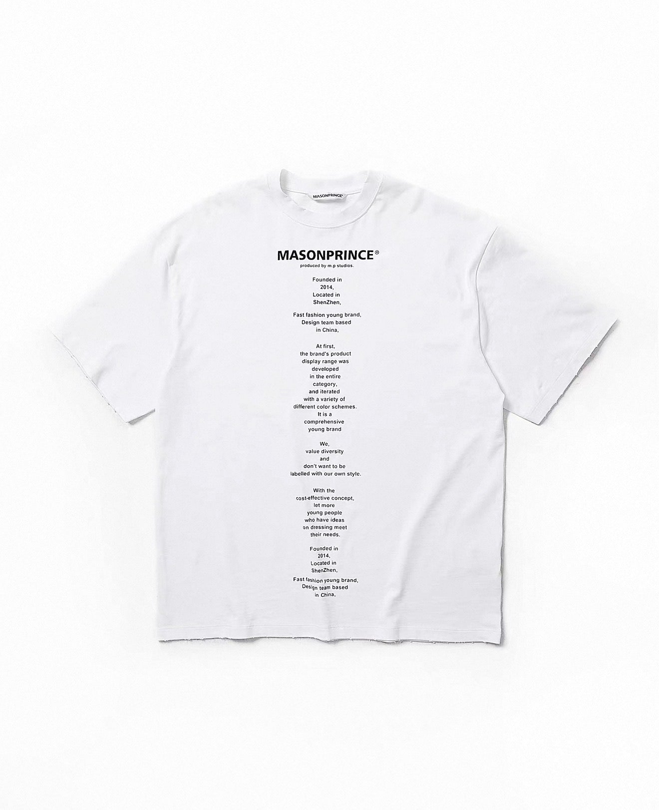 Masonprince Wording  Logo Oversized Tee Hype Fashion Streetwear Couple mason prince