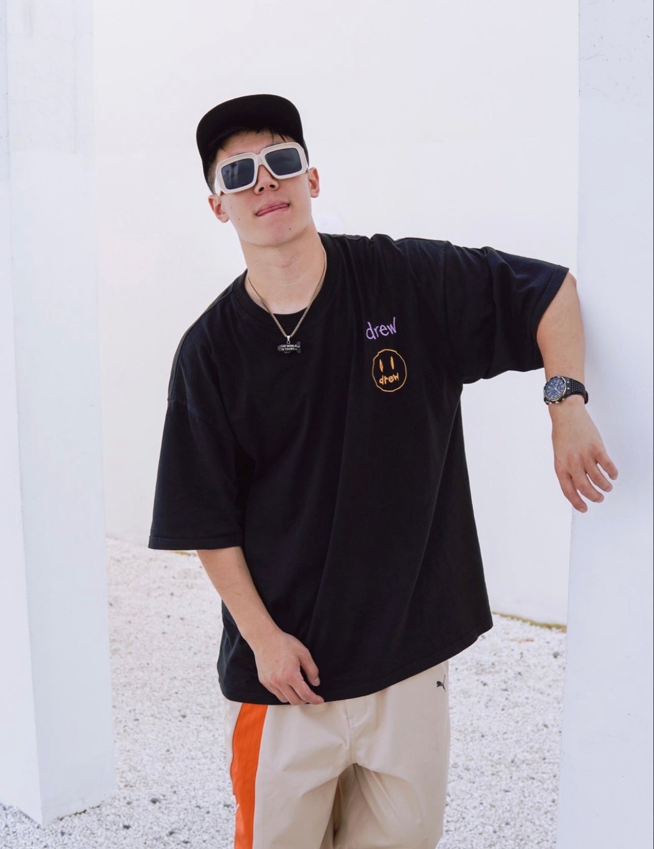 [ORI Clearance] DREWWWW House Embroidery Smiley face Tee Oversized Streetwear Hype Tee 潮牌短袖 潮牌 baju hype