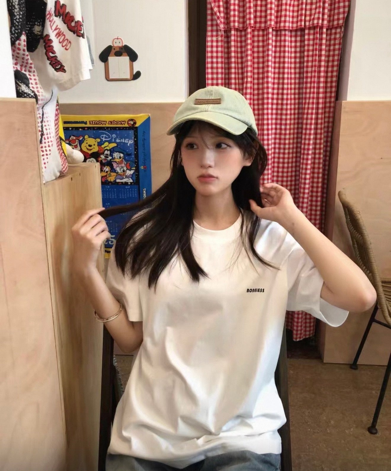 Boneless SS25 Mono Logo Oversized T-Shirt | Unisex Streetwear / Couple Tee | Baju Lelaki Perempuan | 情侣装宽松潮T