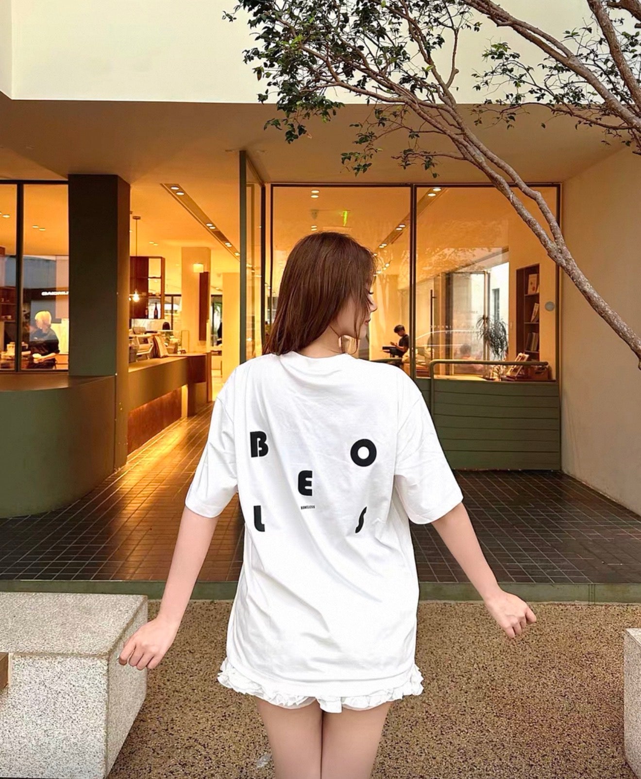 Boneless SS25 Mono Logo Oversized T-Shirt | Unisex Streetwear / Couple Tee | Baju Lelaki Perempuan | 情侣装宽松潮T