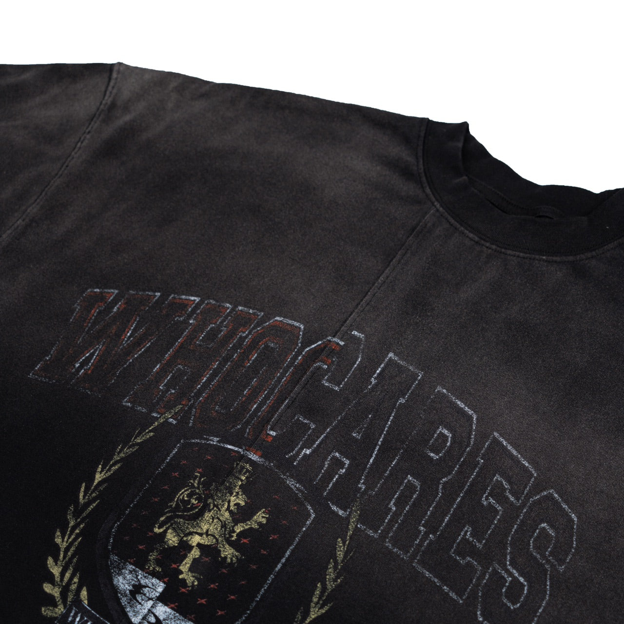Whocares SS25 Capsule 05 Washed Split Emblem Vintage Streetwear Oversize Tee