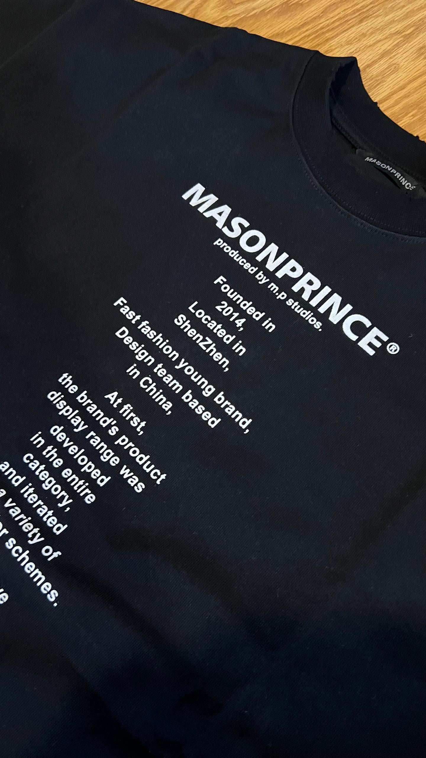 Masonprince Wording  Logo Oversized Tee Hype Fashion Streetwear Couple mason prince