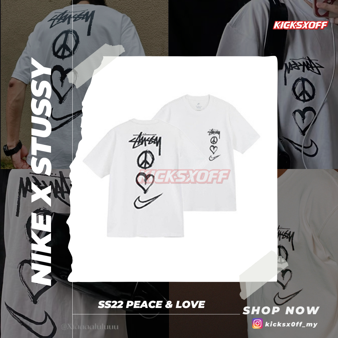 Nike x Stüssy Peace Love Swoosh T-Shirt White