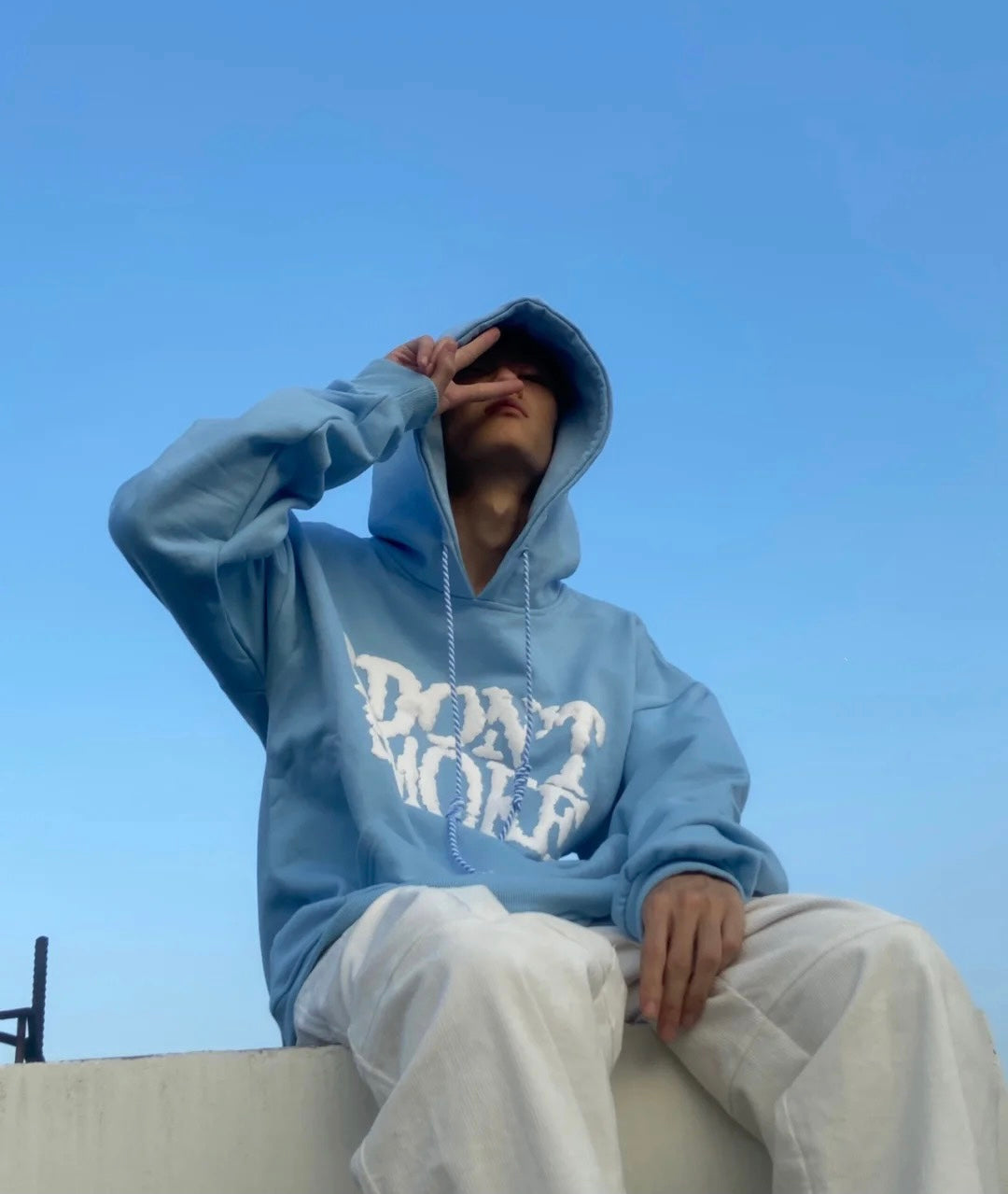 Long blue hoodie best sale