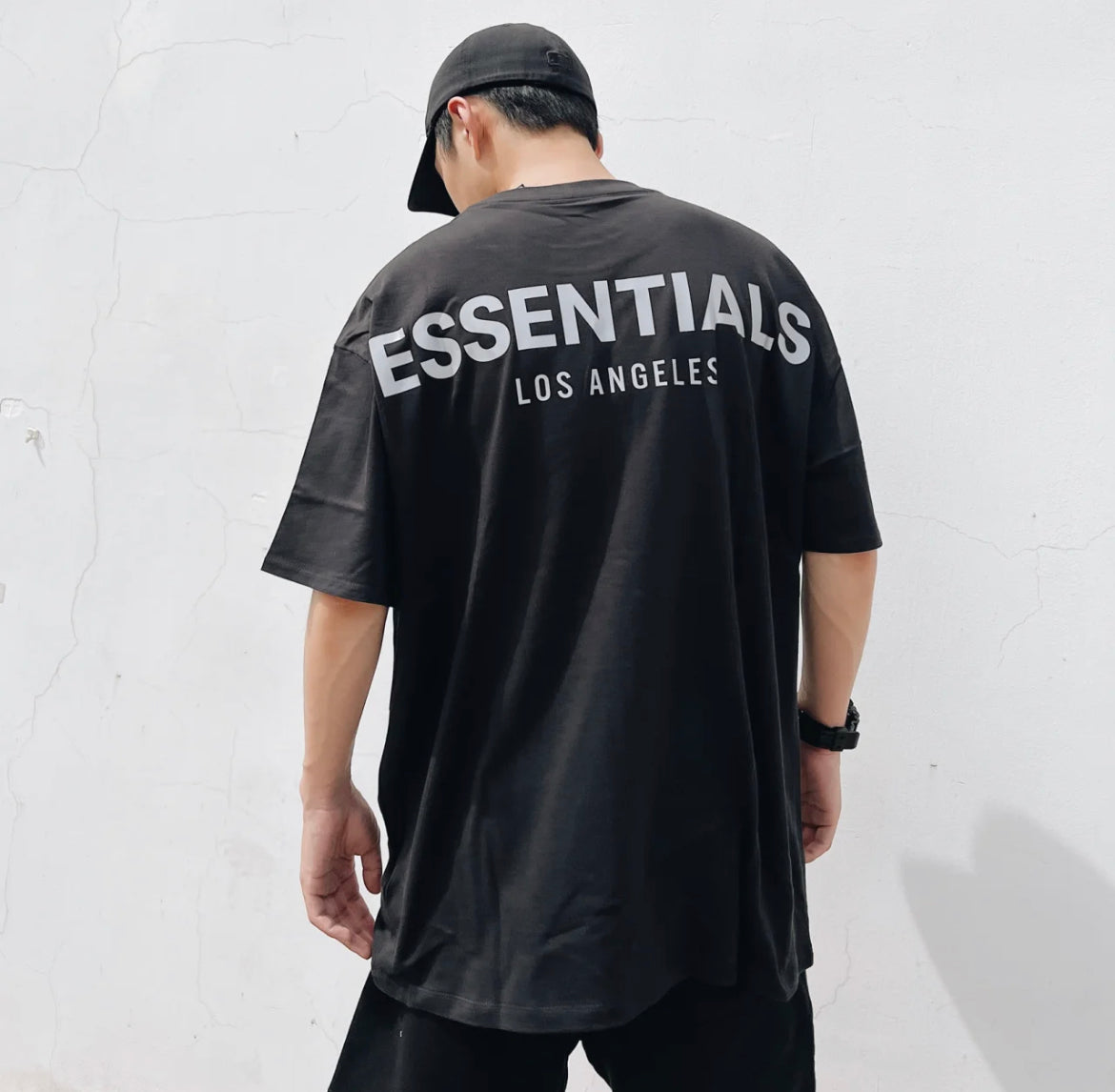 Essentials 3M Reflective LA Exclusive Oversized Tee – Kicksxoff